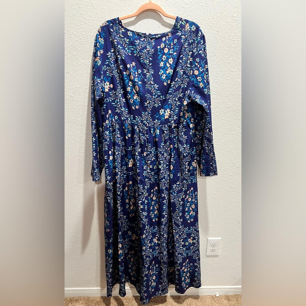 Blue Pattern Dress - Picture 2 of 3